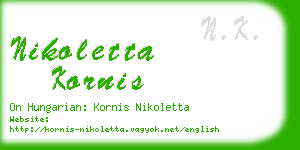 nikoletta kornis business card